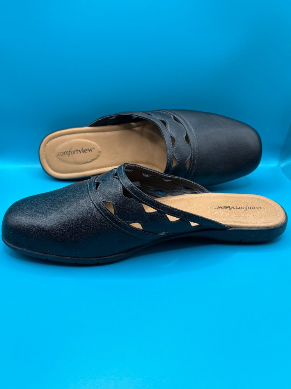 Comfortview Mules, Size 10M, Black
